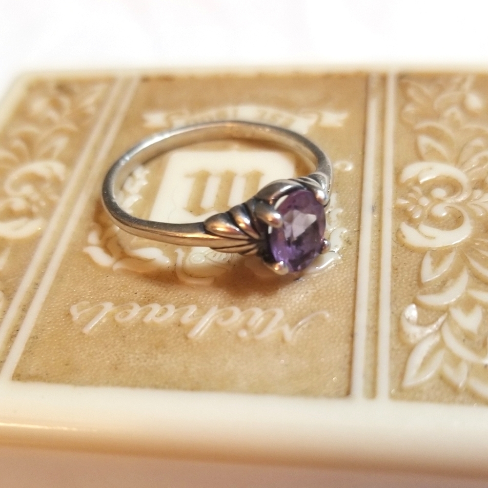 KABANA VTG Designer signed Amethyst Sterling Silver Ring - Picture 6 of 8